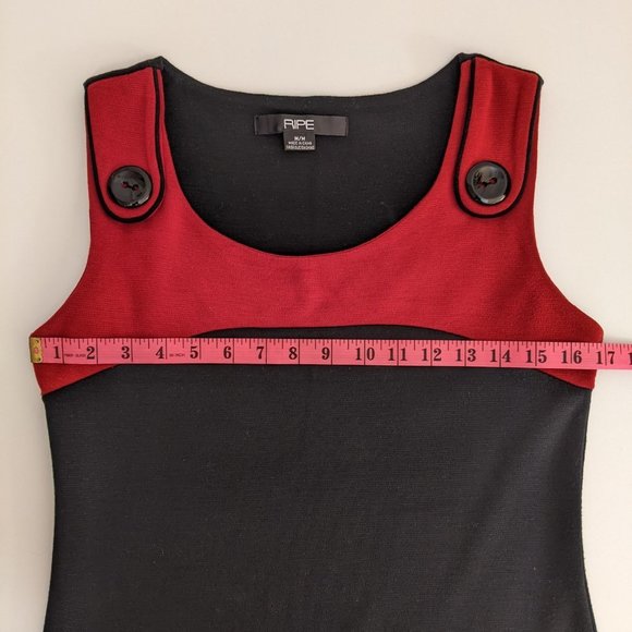Ripe Black and Red Mini Dress Medium Size - Picture 6 of 9